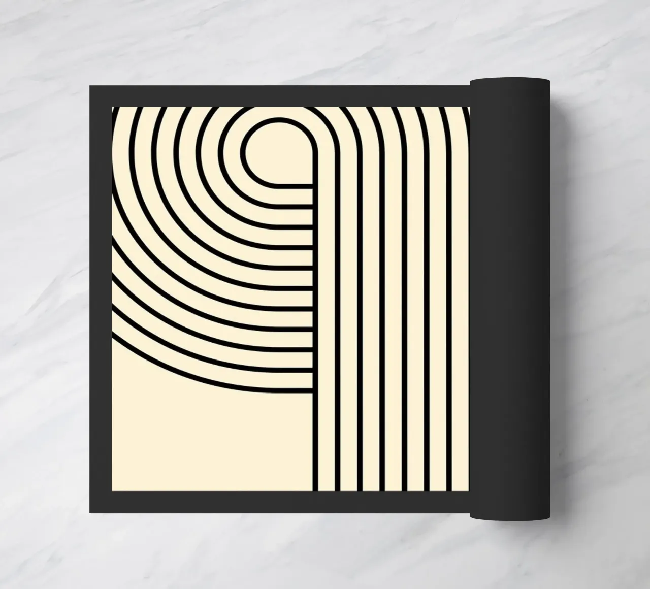 Bauhaus Curve Pattern | Black & White Abstract Print zerbino da PrintCessStudio