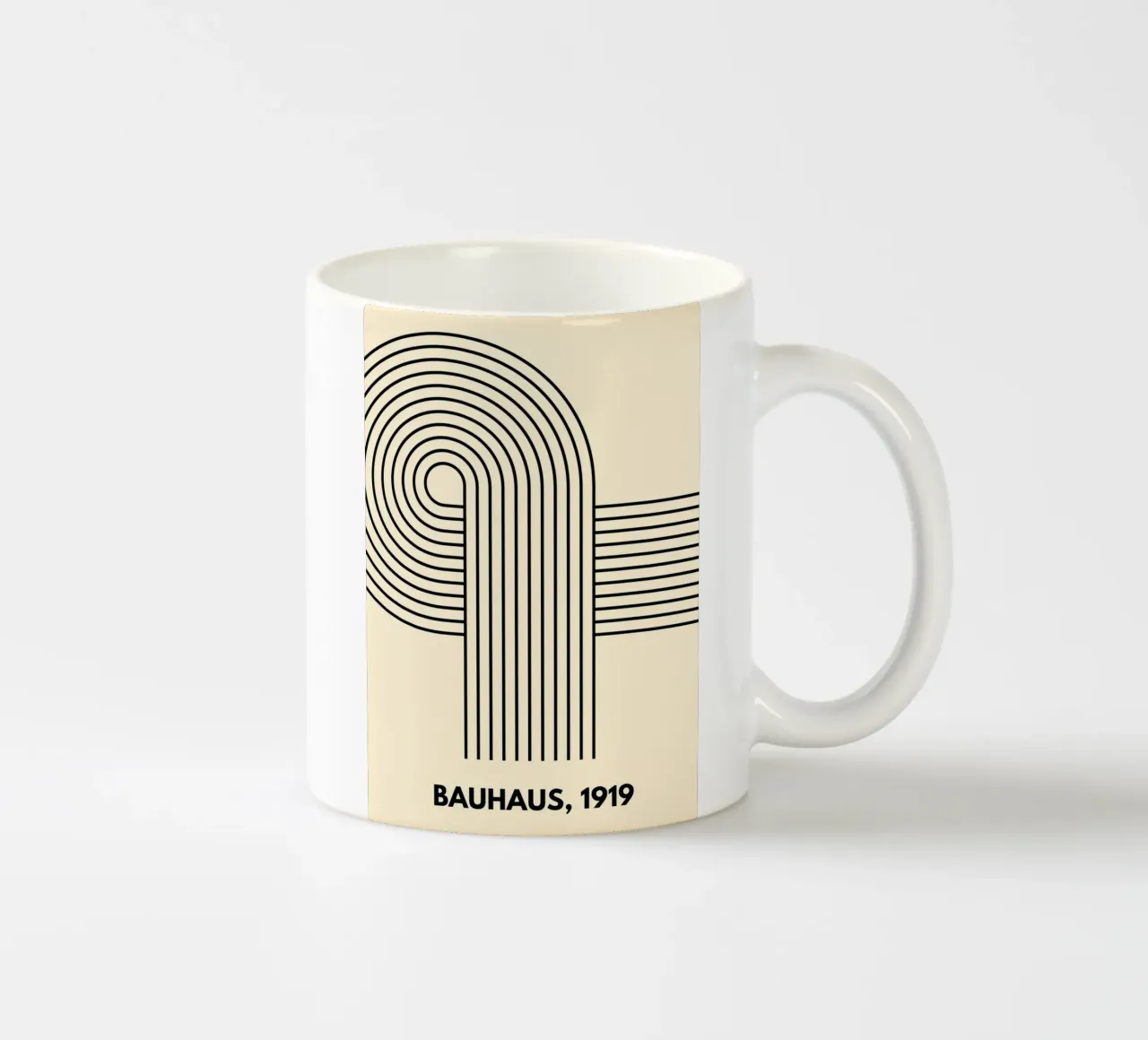 Bauhaus Curve Pattern | Black & White Abstract Print mug en céramique de PrintCessStudio