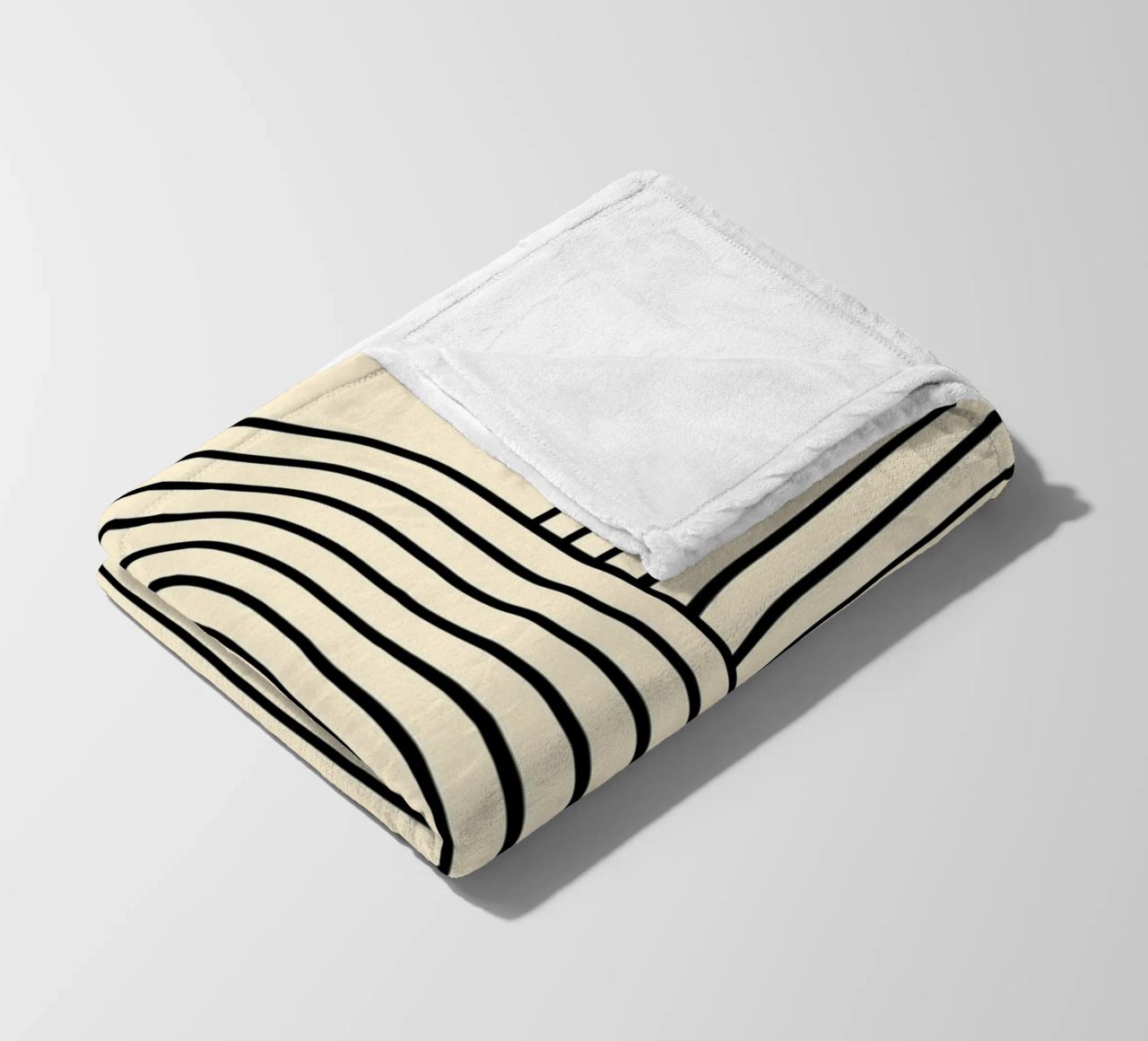 Bauhaus Curve Pattern | Black & White Abstract Print coperta in pile da PrintCessStudio