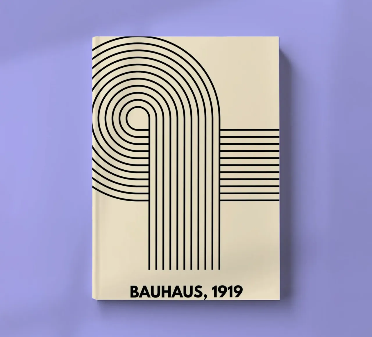 Bauhaus Curve Pattern | Black & White Abstract Print diario da PrintCessStudio