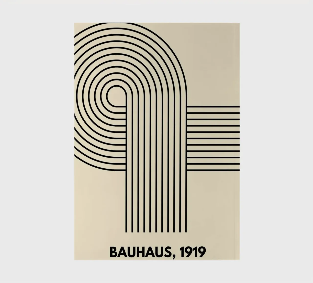 Bauhaus Curve Pattern | Black & White Abstract Print diario da PrintCessStudio