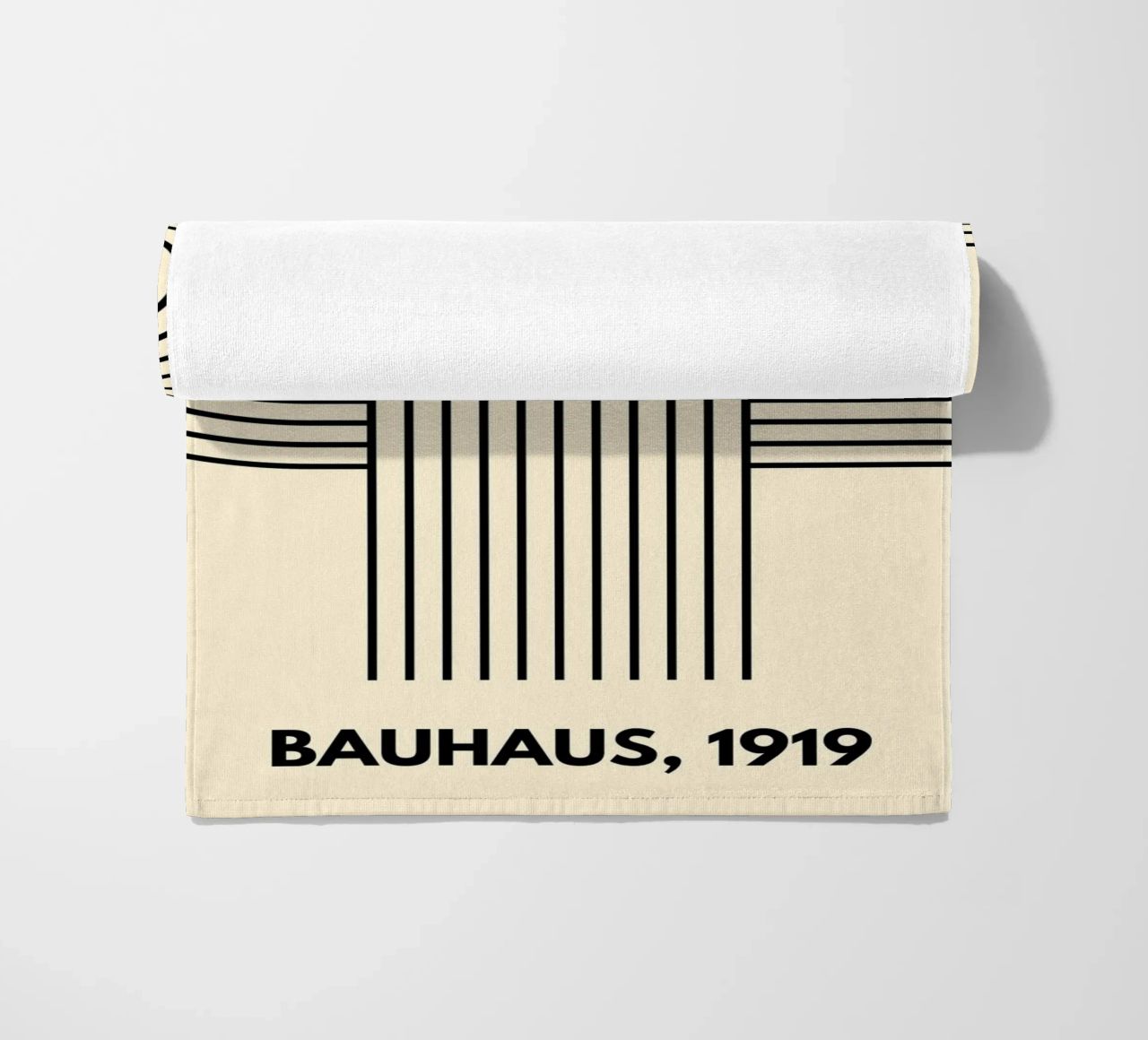 Bauhaus Curve Pattern | Black & White Abstract Print telo mare da PrintCessStudio