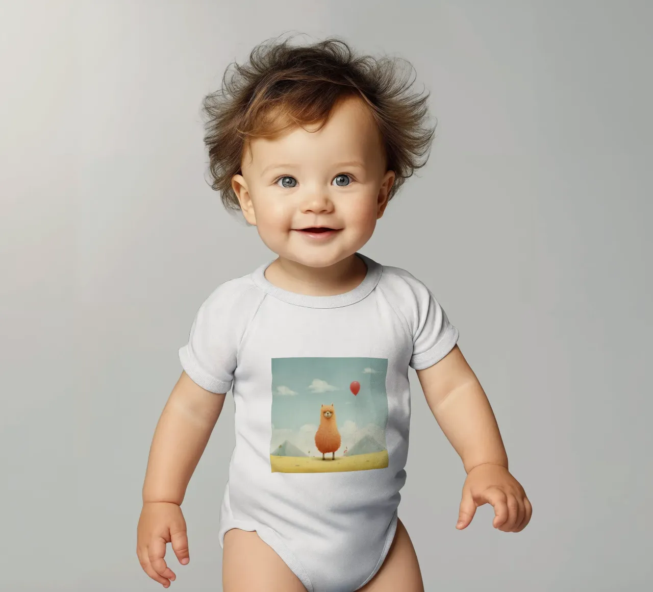 Alpaca minimale 1 body neonato maniche corte da Minimal Animal Art