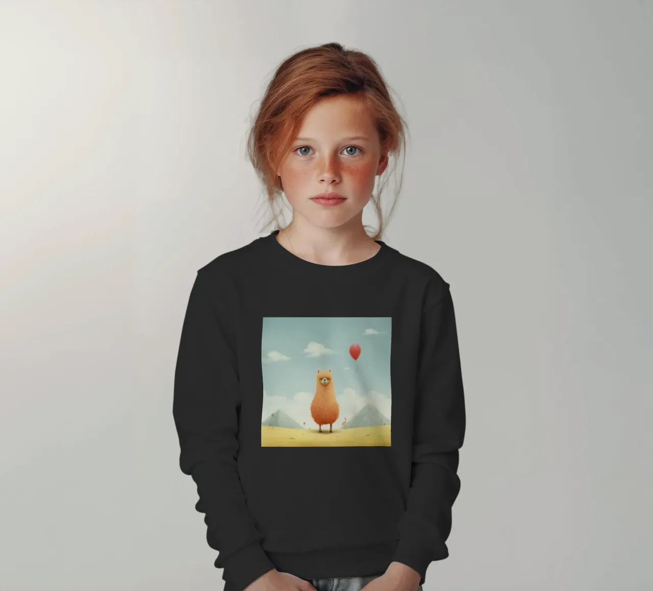 Alpaca minimale 1 felpa bambino da Minimal Animal Art