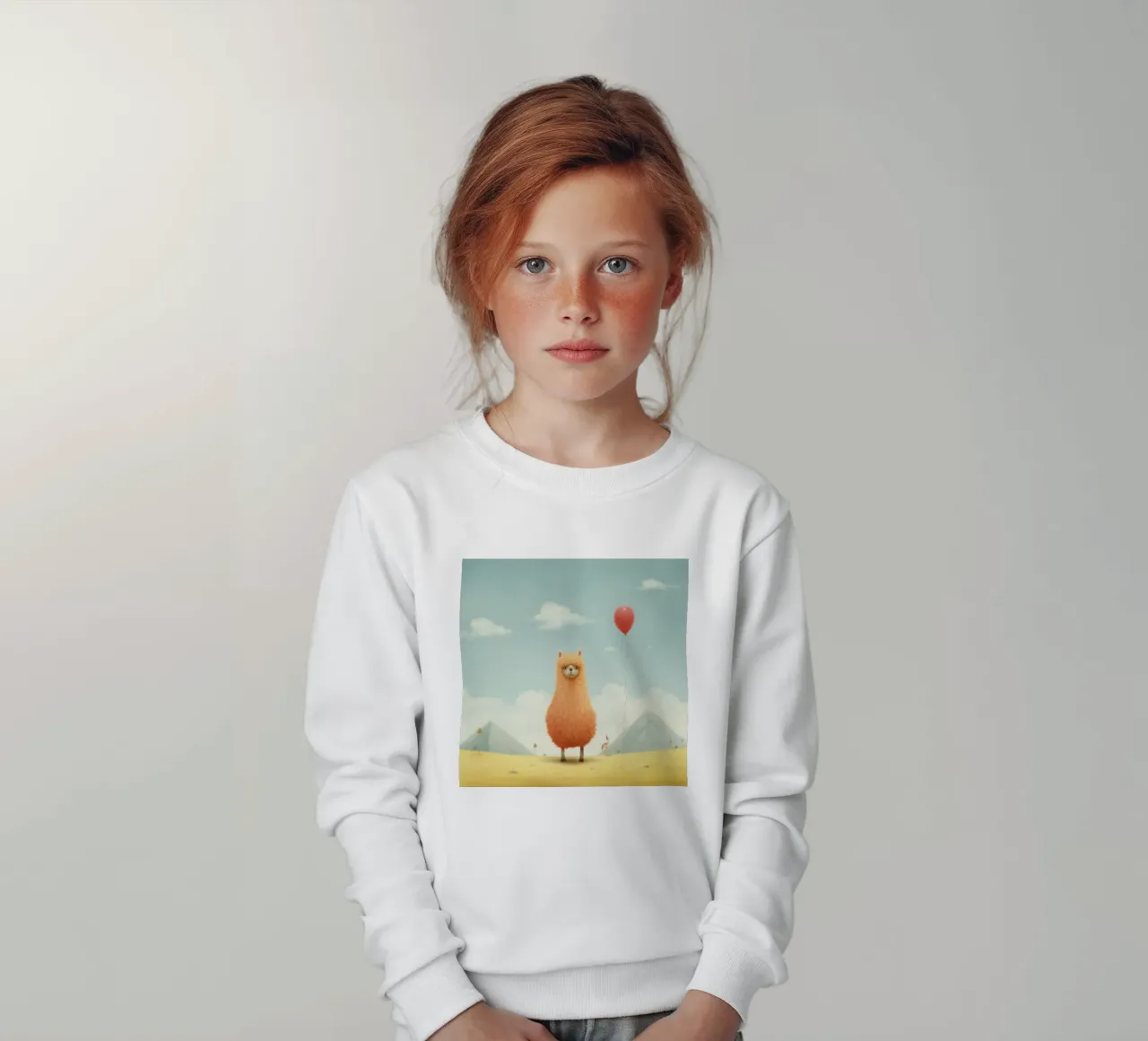 Alpaca minimale 1 felpa bambino da Minimal Animal Art