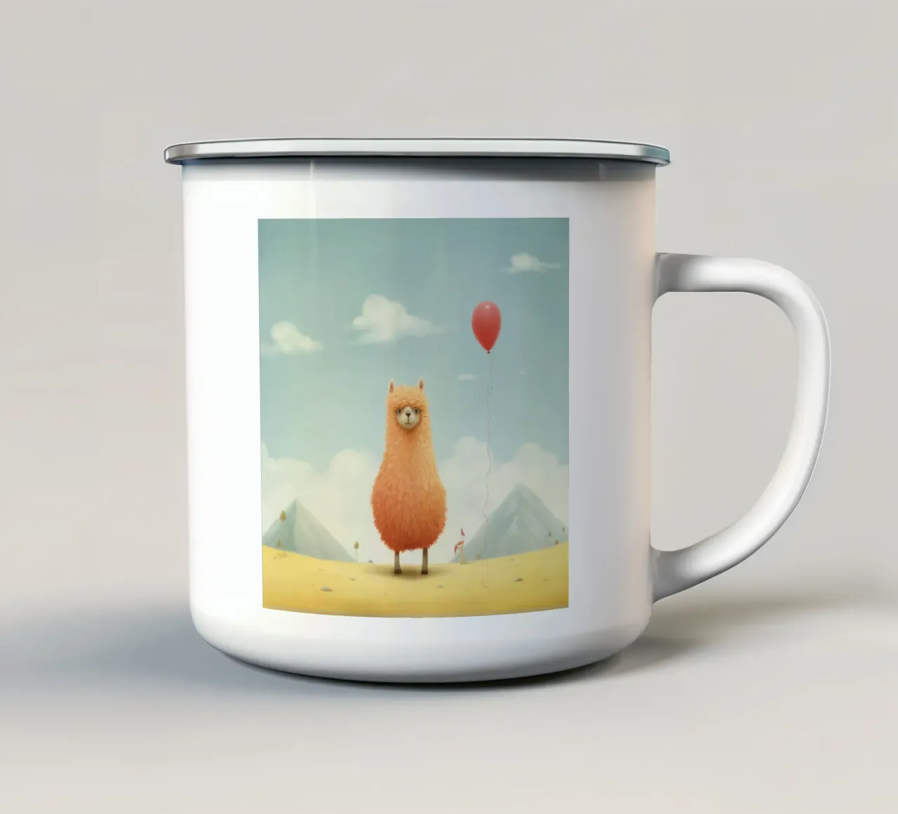 Alpaca minimale 1 tazza in smalto da Minimal Animal Art