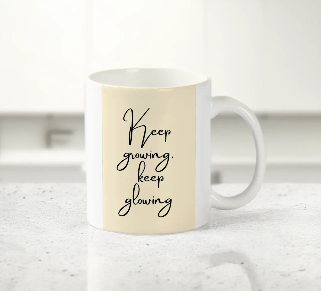 Keep Growing, Keep Glowing | Handwritten Quote Print tazza in ceramica da PrintCessStudio