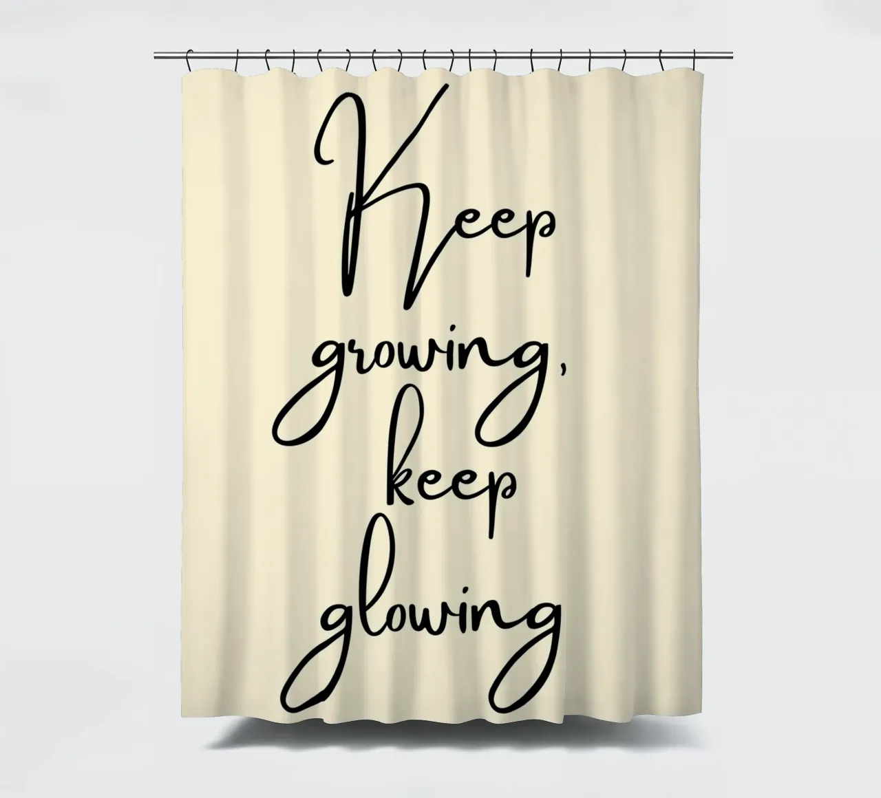 Keep Growing, Keep Glowing | Handwritten Quote Print tenda da doccia da PrintCessStudio