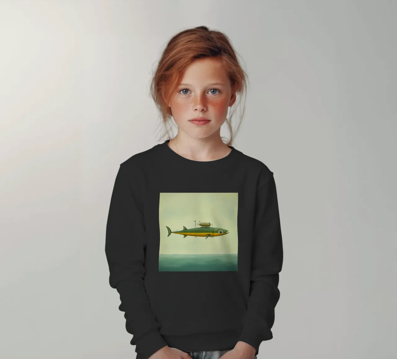 Acciuga minima 2 felpa bambino da Minimal Animal Art