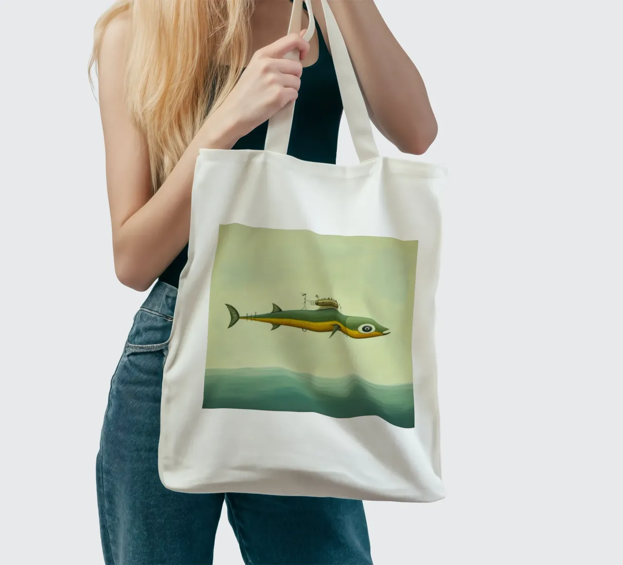 Acciuga minima 2 borsa in juta da Minimal Animal Art