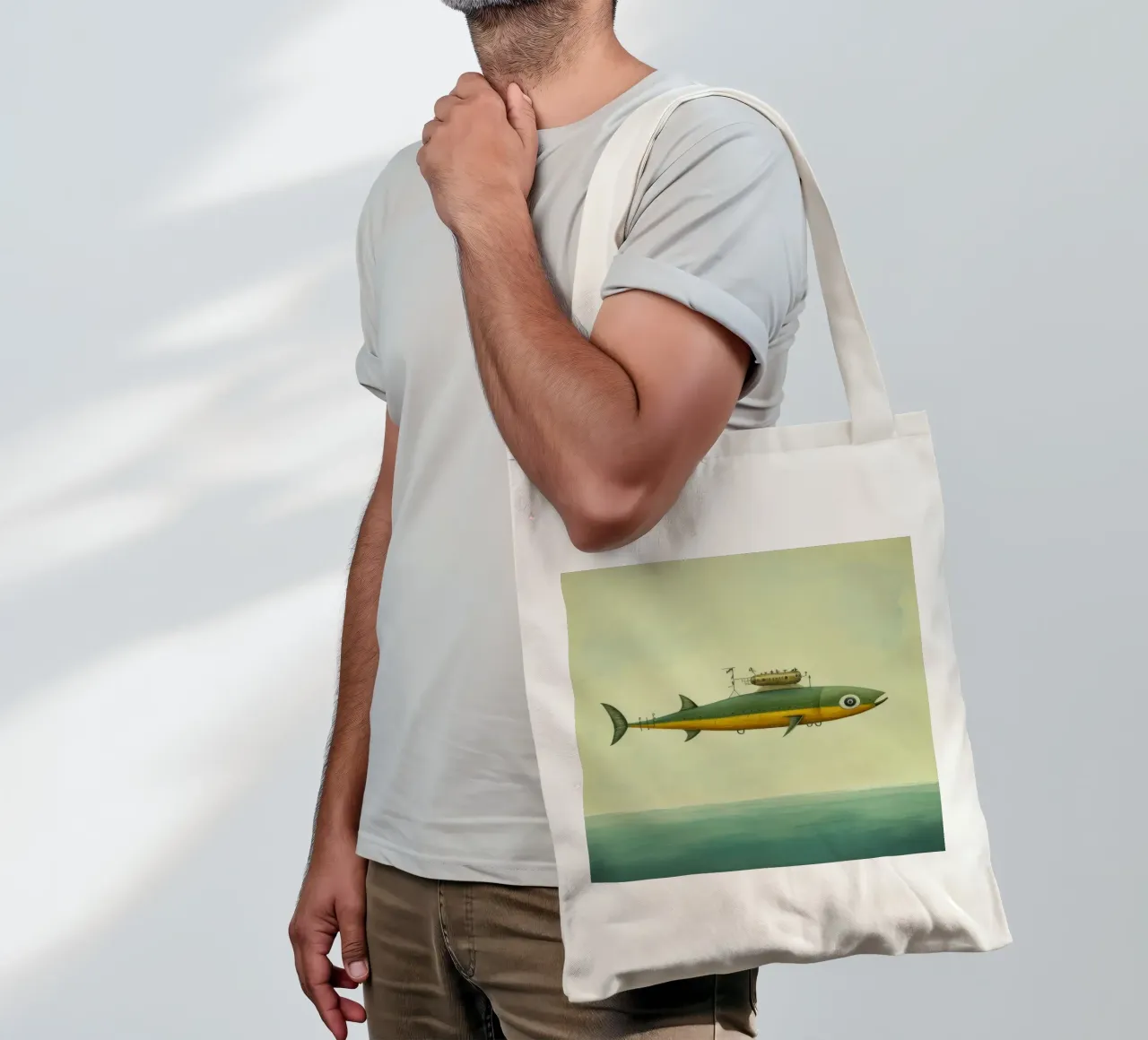Acciuga minima 2 borsa in juta da Minimal Animal Art