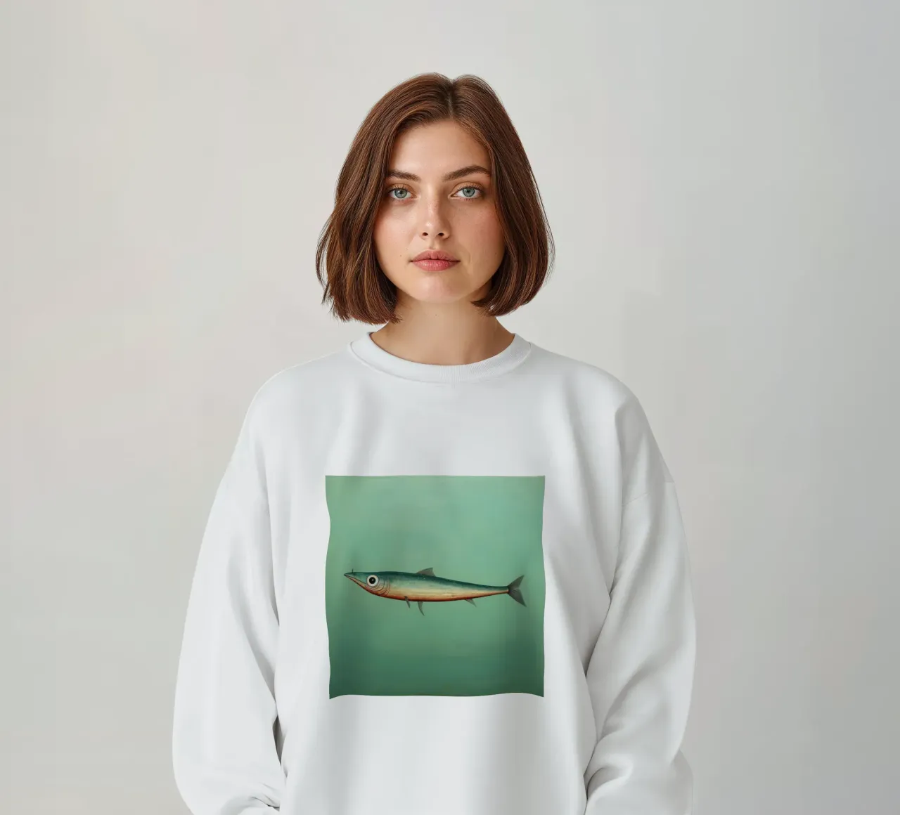 Minimale ansjovis 3 sweatshirt van Minimal Animal Art