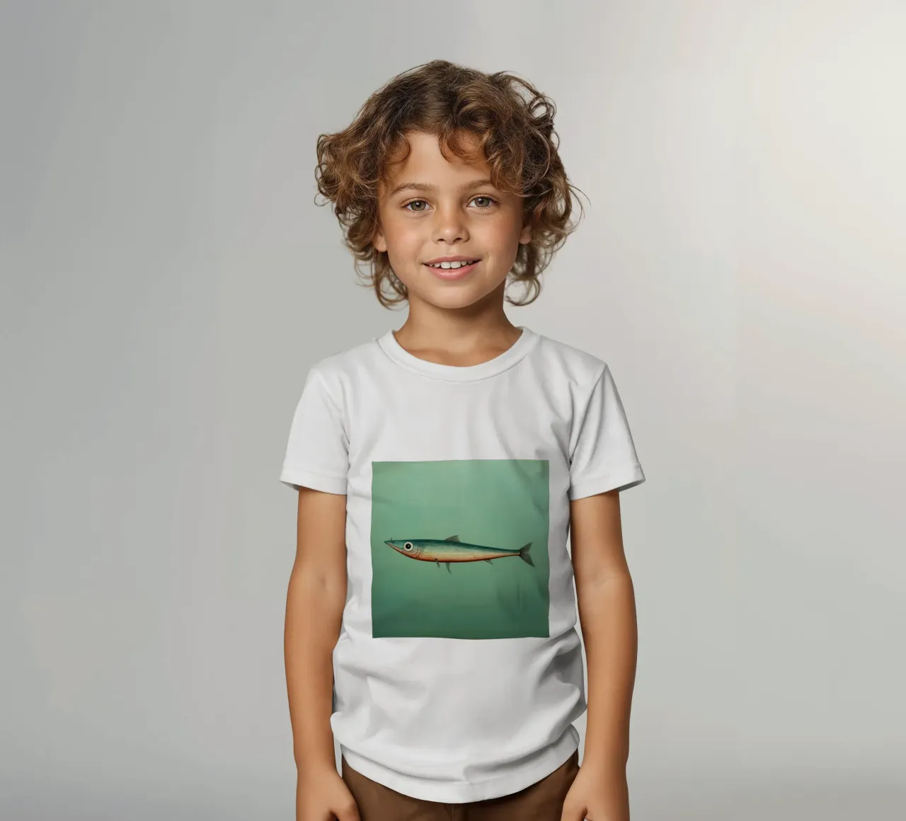Minimal Anchovy t-shirt bambini da Minimal Animal Art