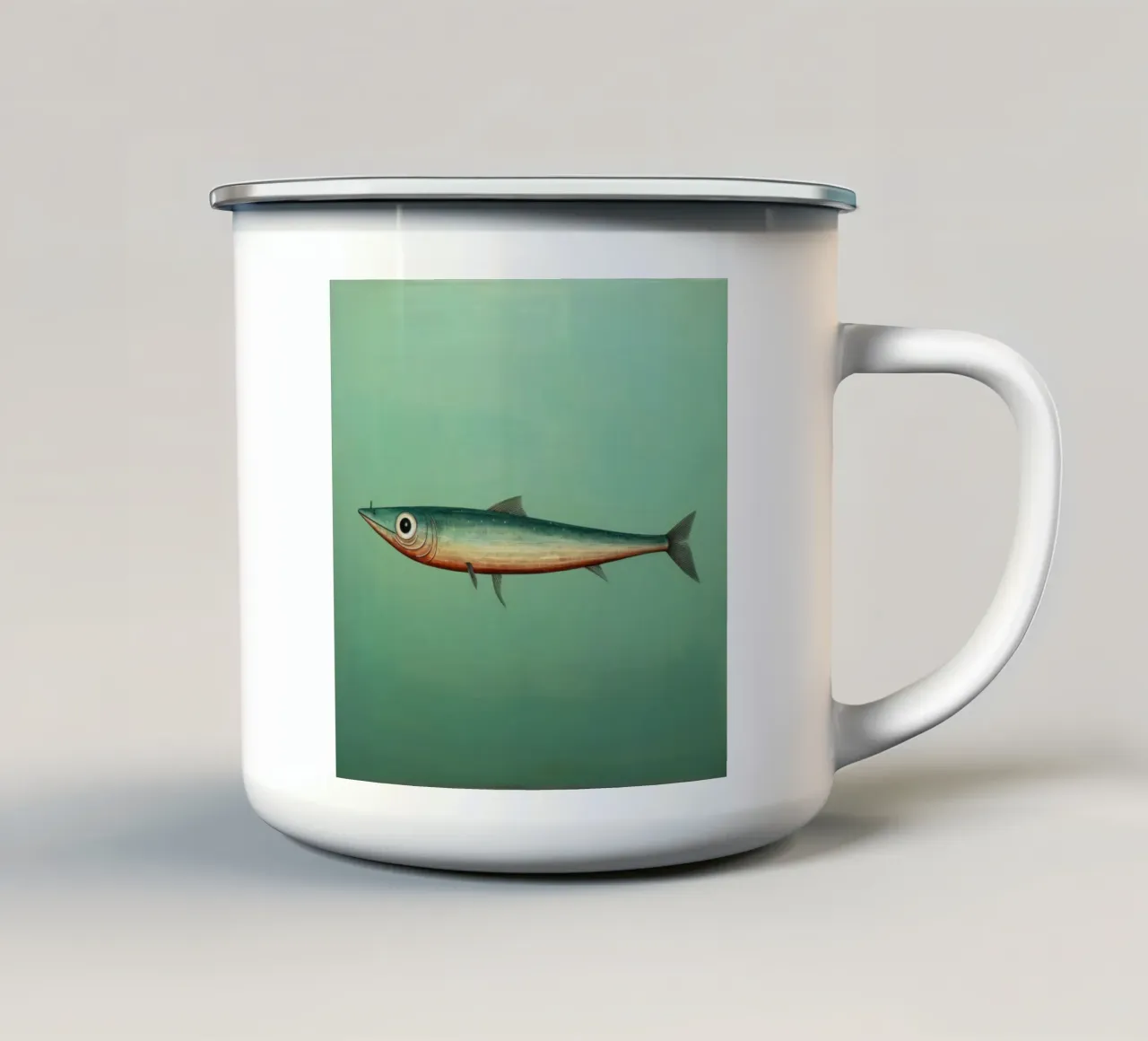 Acciuga minima 3 tazza in smalto da Minimal Animal Art