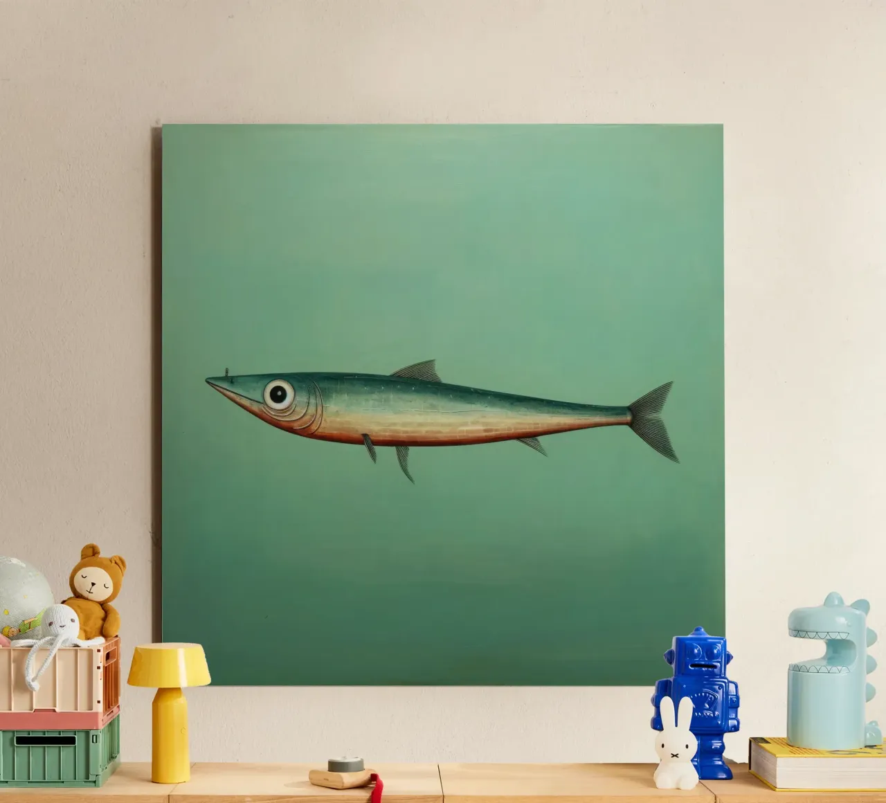 Acciuga minima 3 alluminio dibond da Minimal Animal Art
