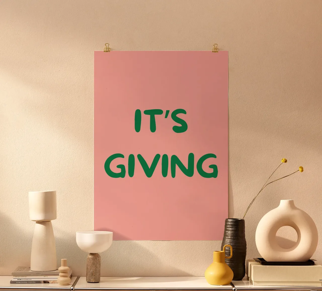 It's Giving | Fun Pink & Green Print poster da PrintCessStudio