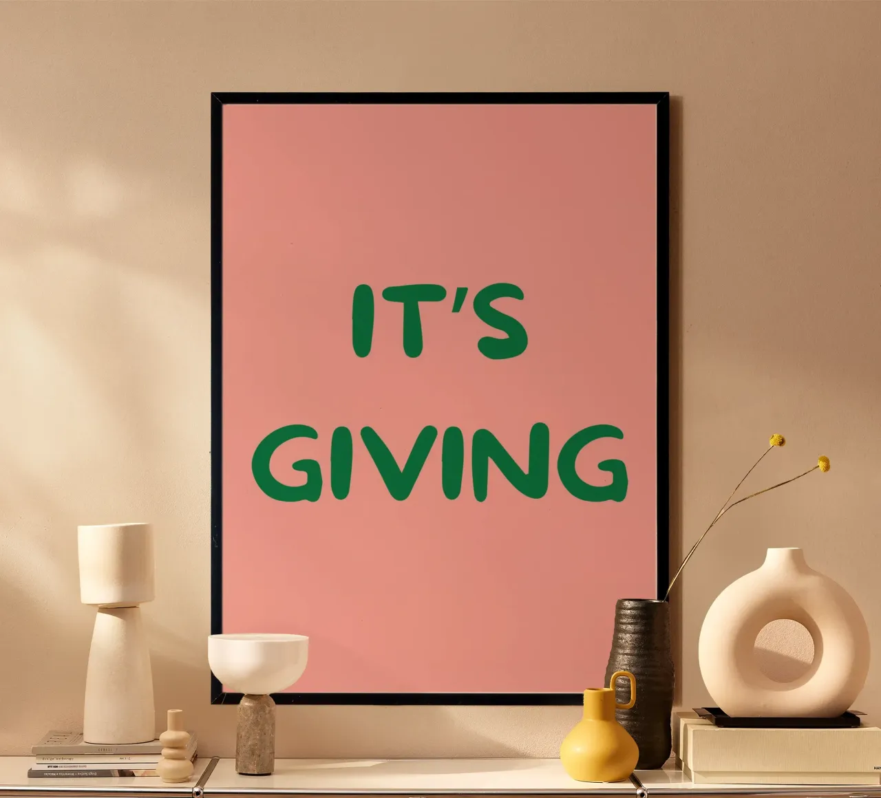 It's Giving | Fun Pink & Green Print poster da PrintCessStudio