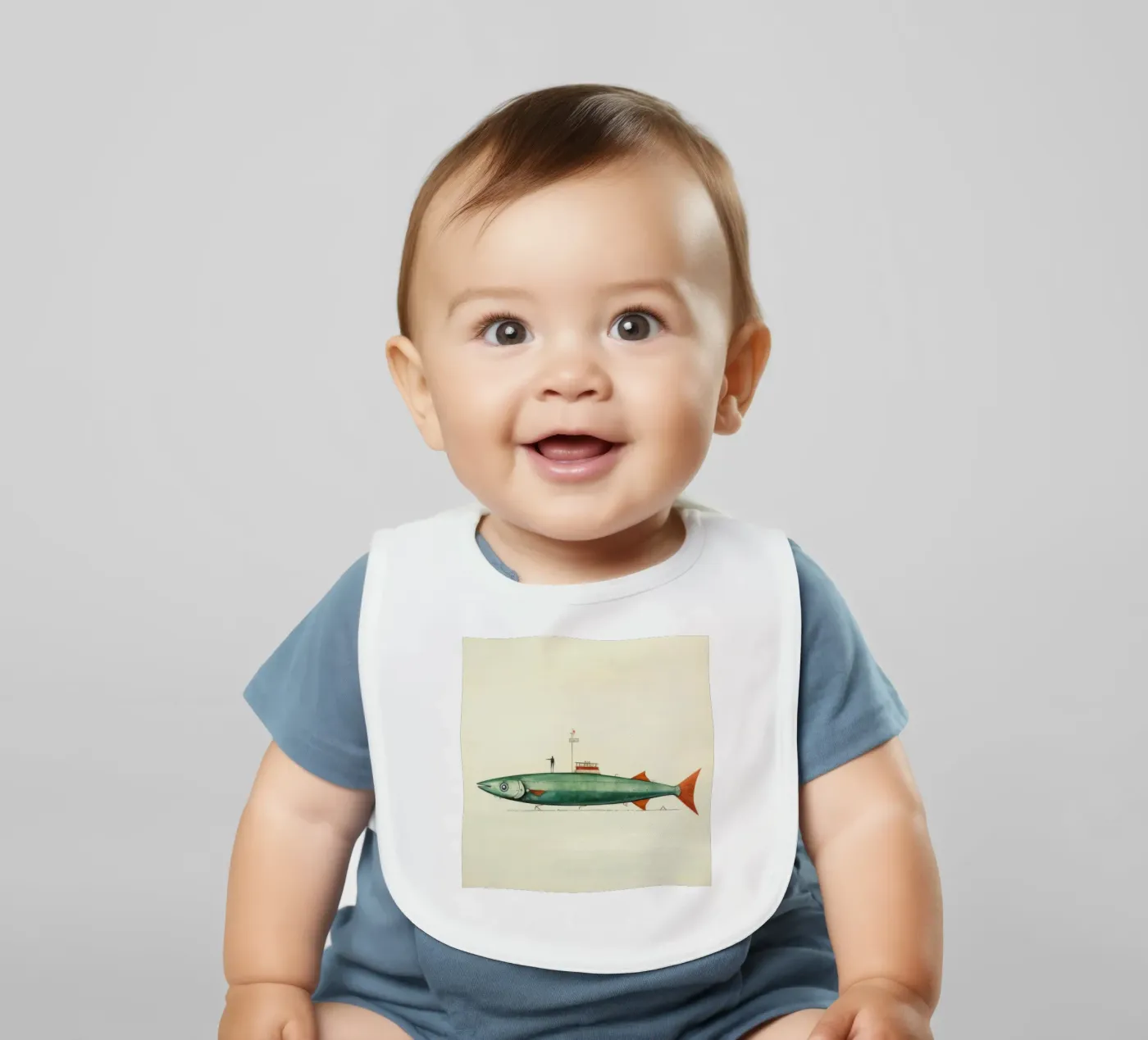 Minimal Anchovy baby slabbetje van Minimal Animal Art