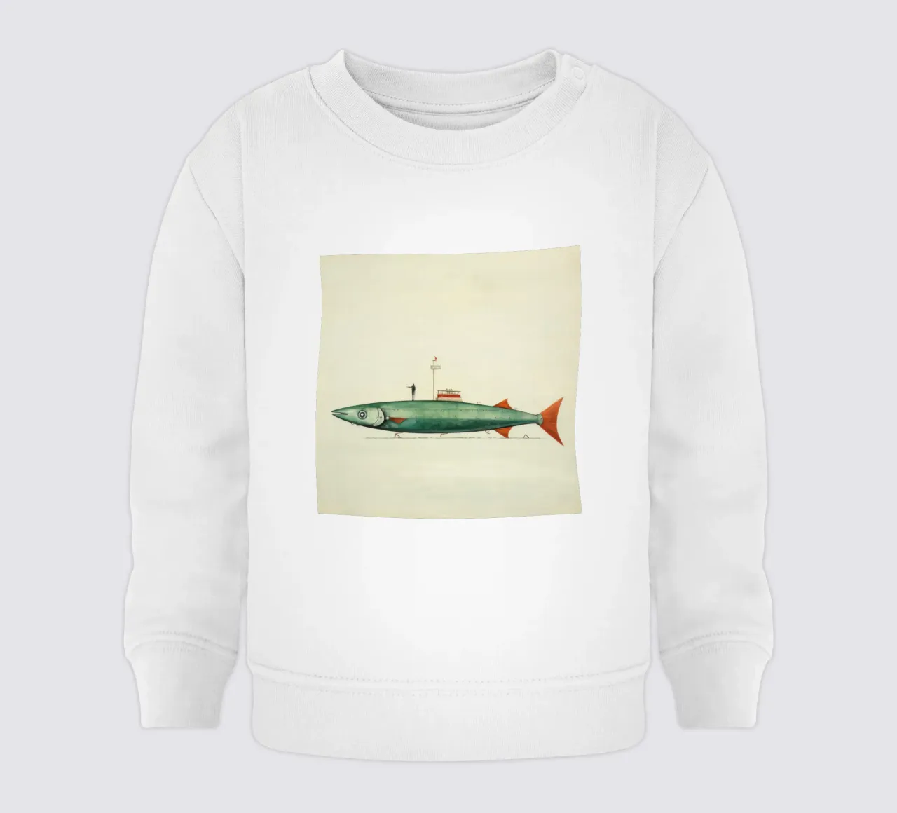 Acciuga minima 4 felpa neonato da Minimal Animal Art