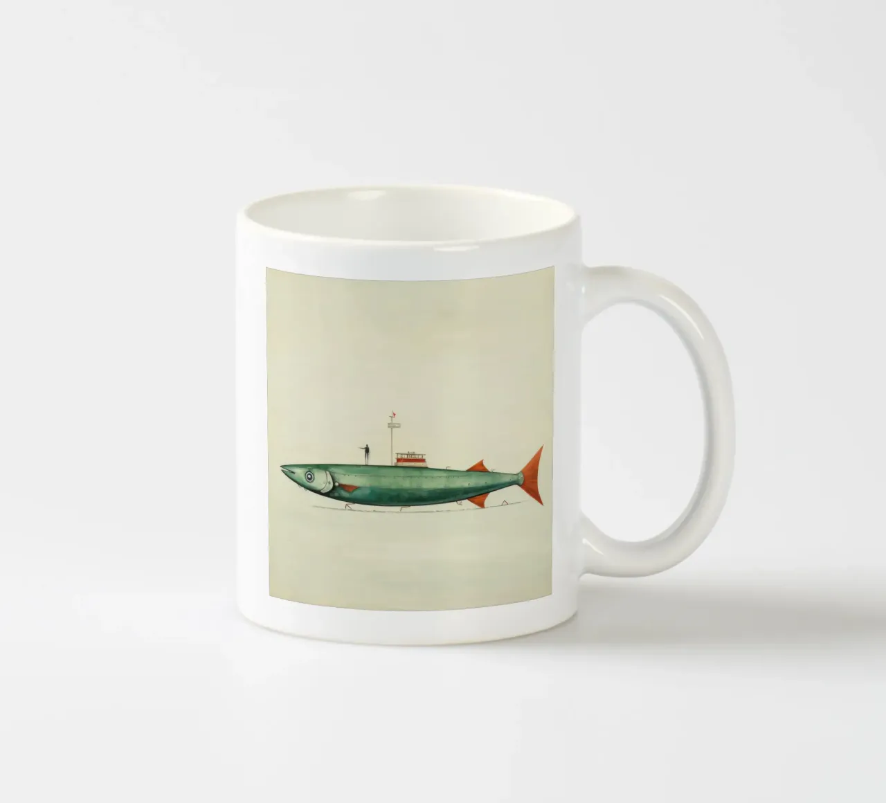 Acciuga minima 4 tazza in ceramica da Minimal Animal Art