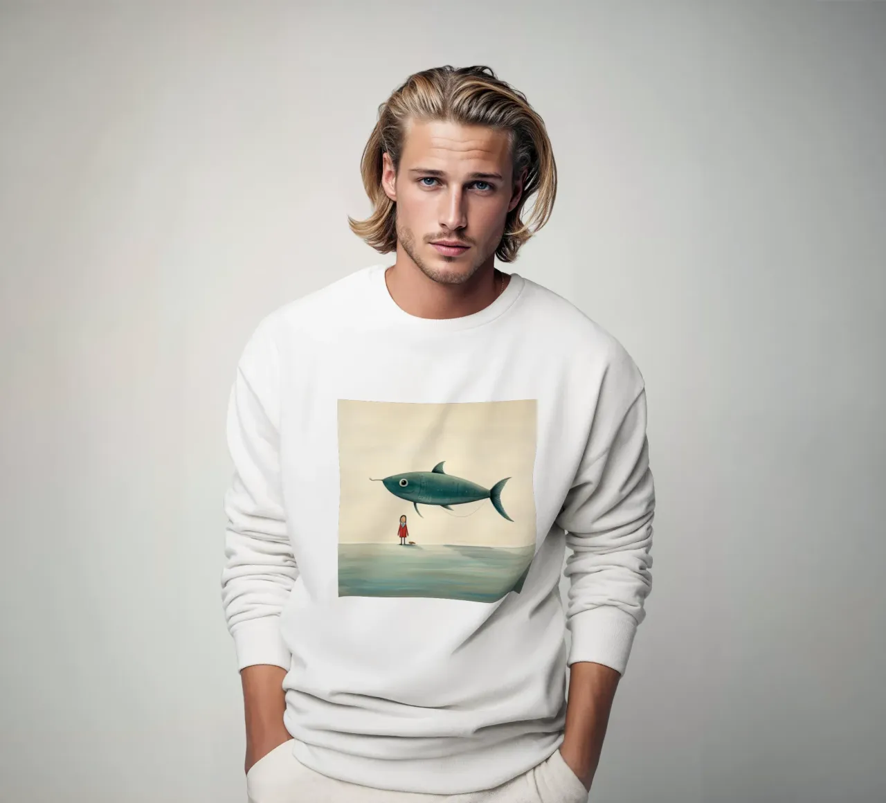 Minimal Anchovy 1 sweatshirt by Minimal Animal Art