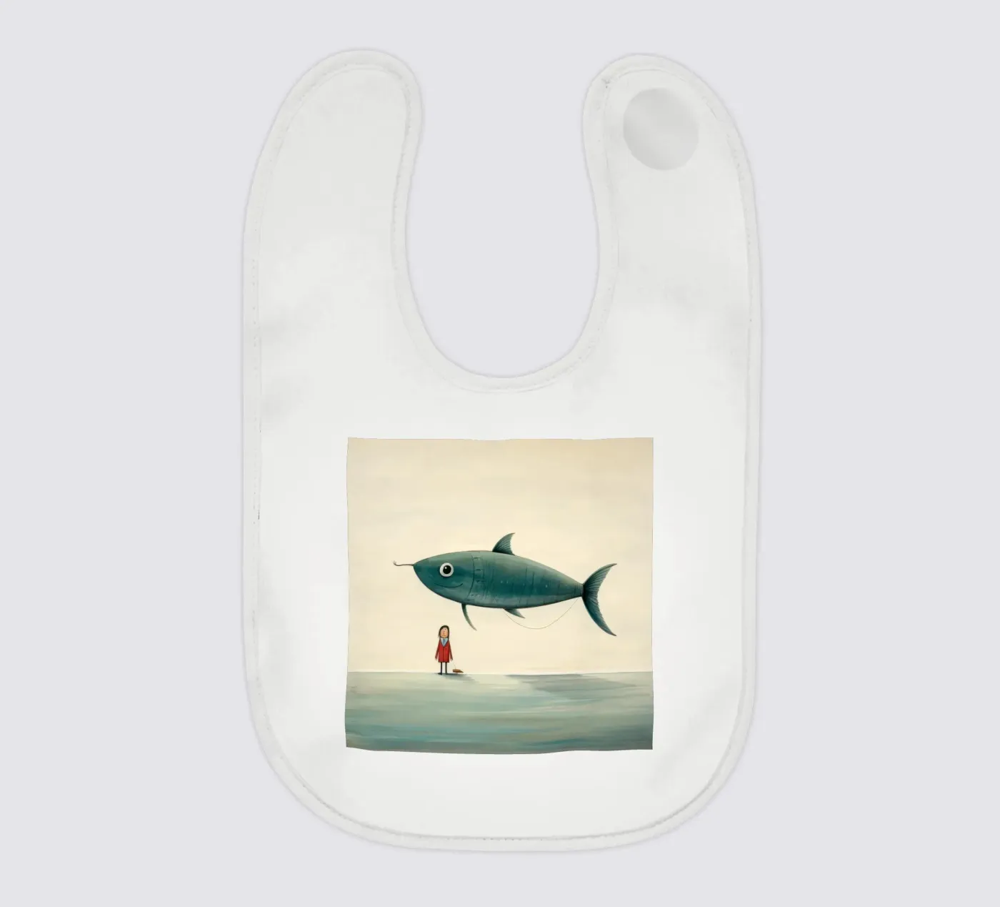 Minimale ansjovis baby slabbetje van Minimal Animal Art