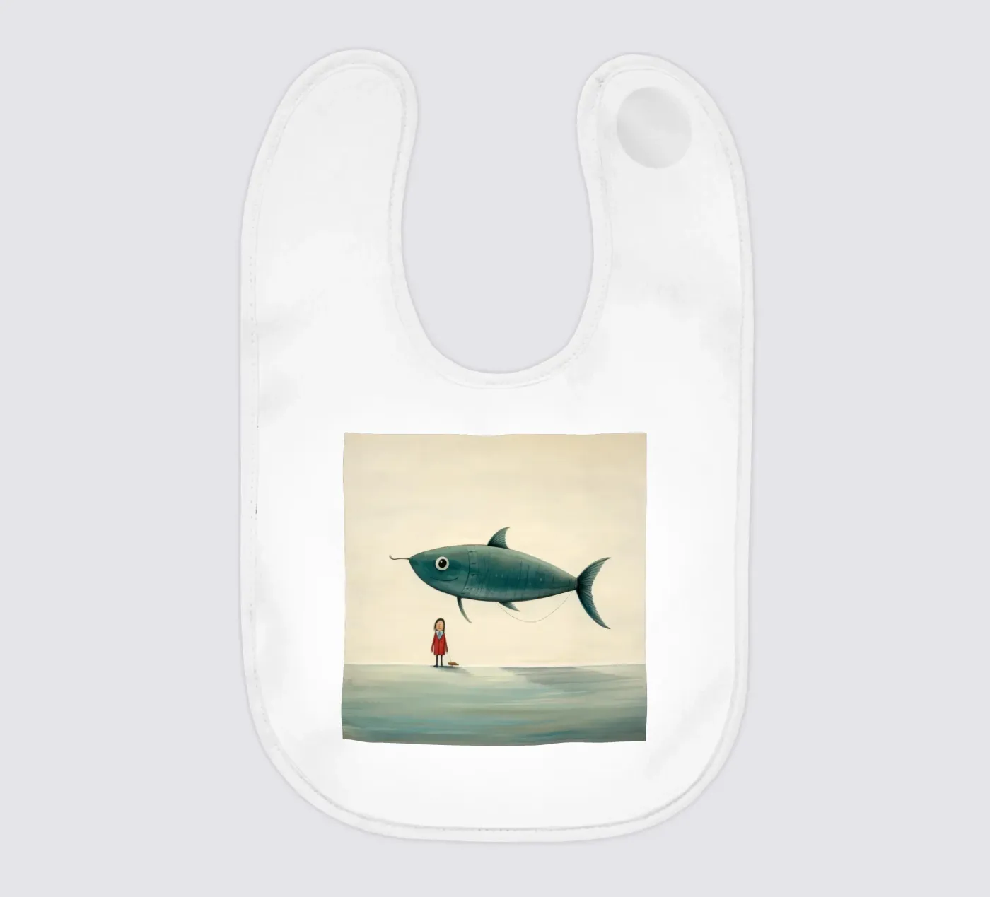 Minimale ansjovis baby slabbetje van Minimal Animal Art