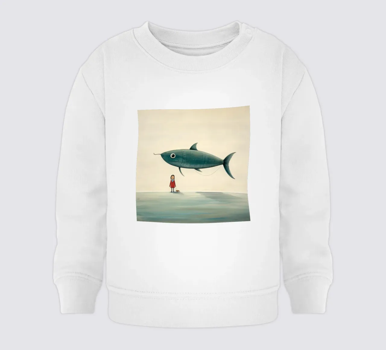 Acciuga minima 1 felpa neonato da Minimal Animal Art