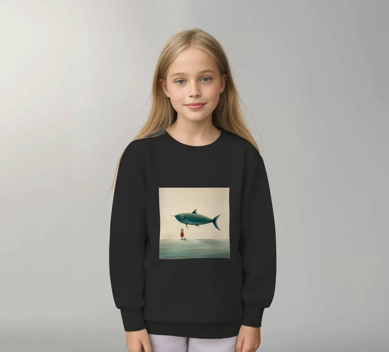 Acciuga minima 1 felpa bambino da Minimal Animal Art