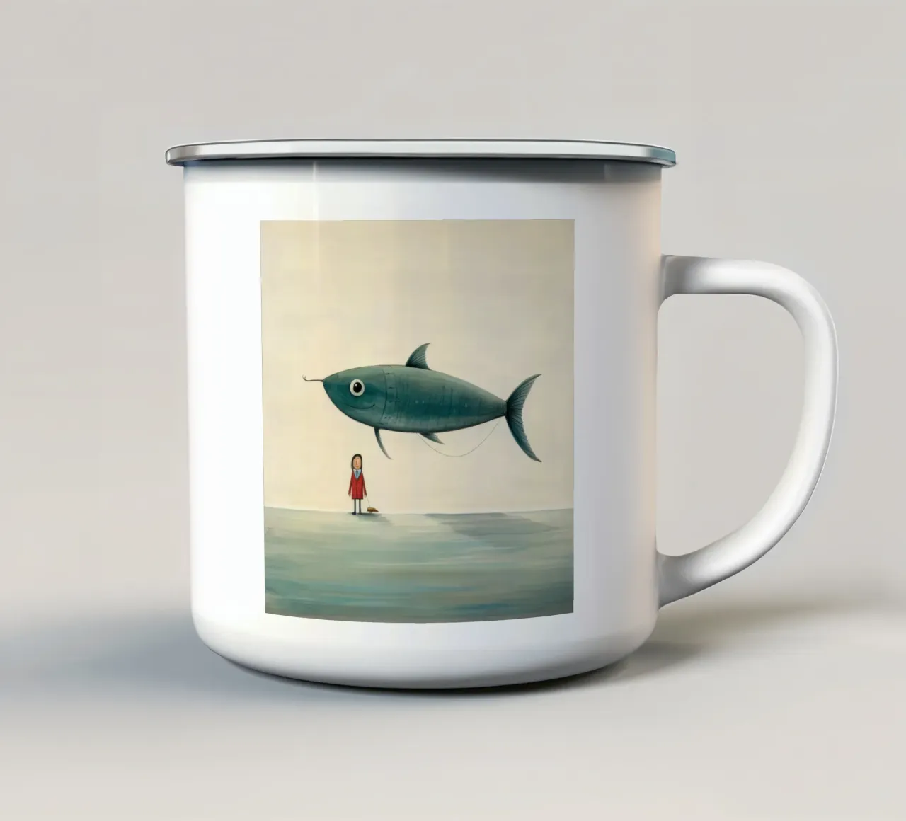 Acciuga minima 1 tazza in smalto da Minimal Animal Art
