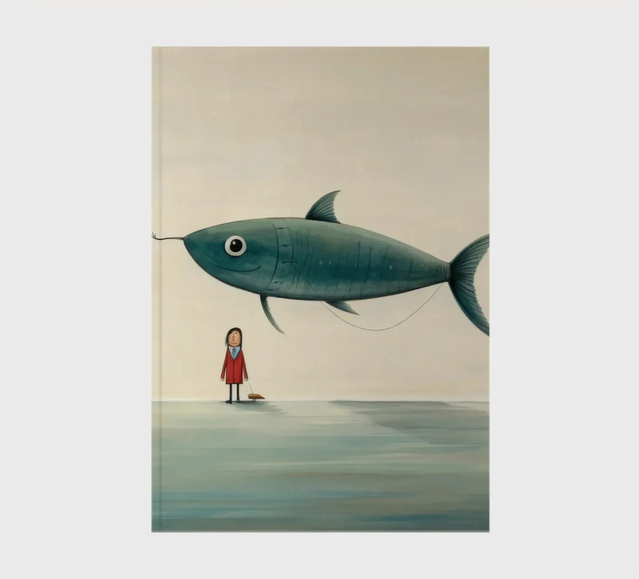 Minimal Anchovy 1 notebook by Minimal Animal Art