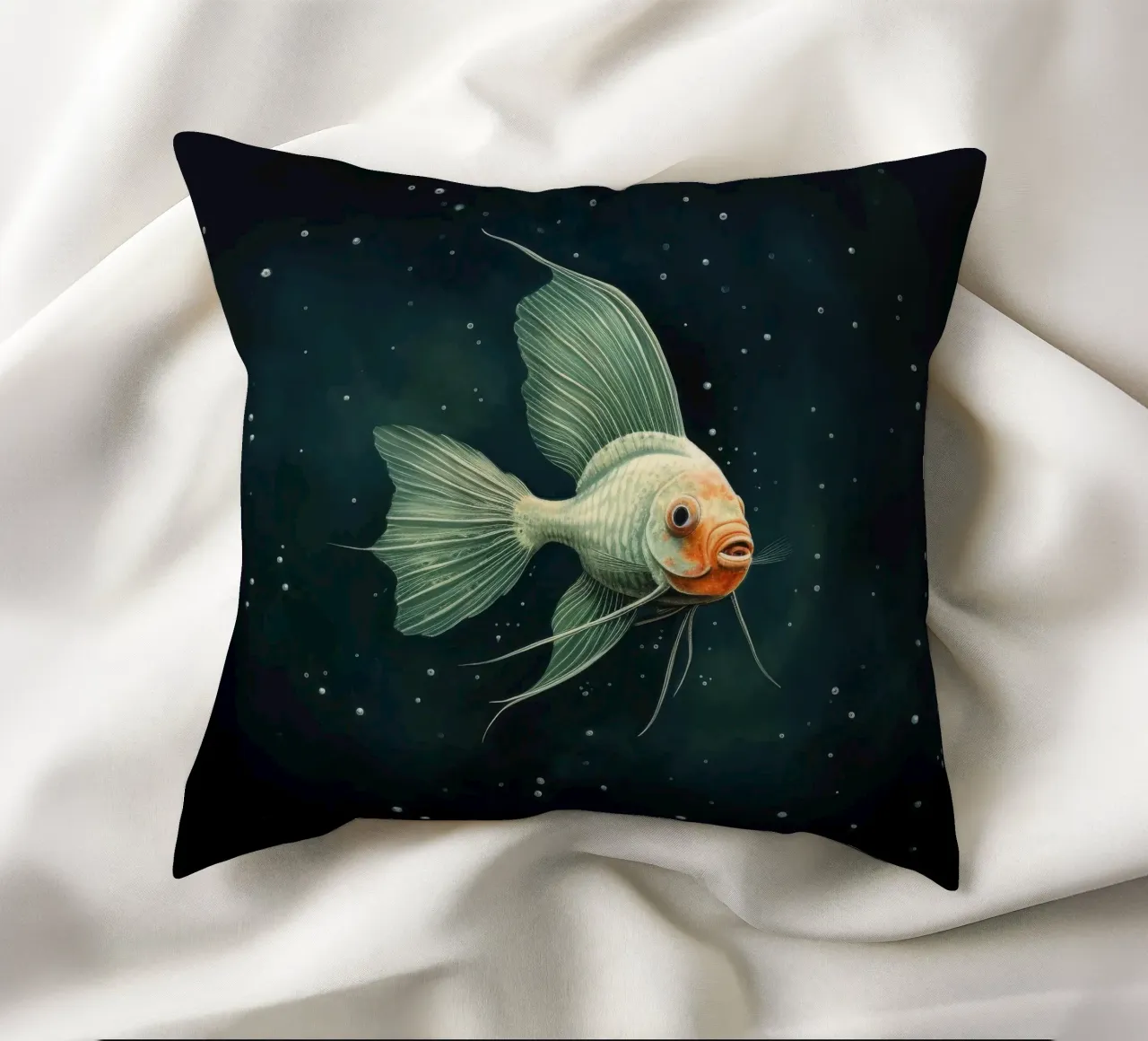 Pesce angelo minimale 2 cuscino da Minimal Animal Art
