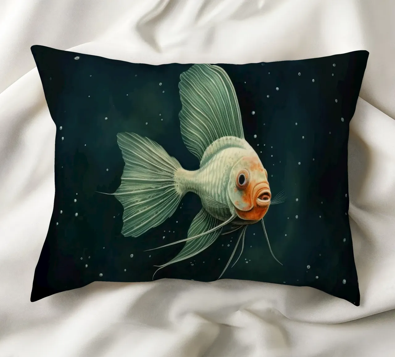 Pesce angelo minimale 2 cuscino da Minimal Animal Art