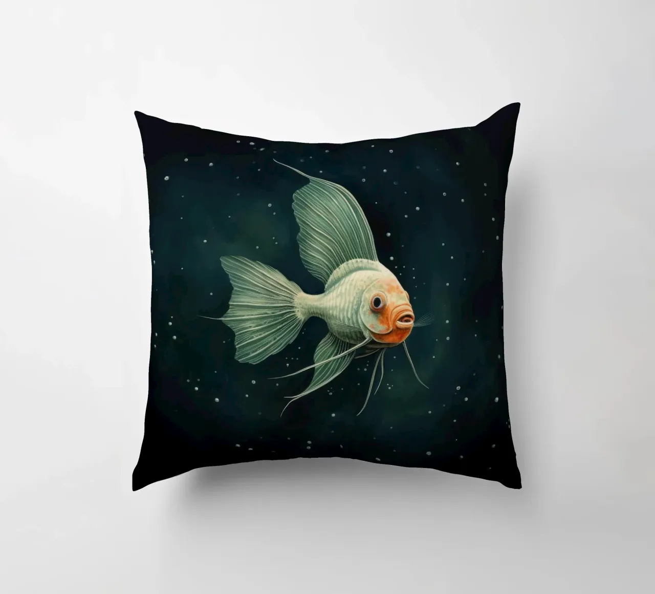 Pesce angelo minimale 2 cuscino da Minimal Animal Art