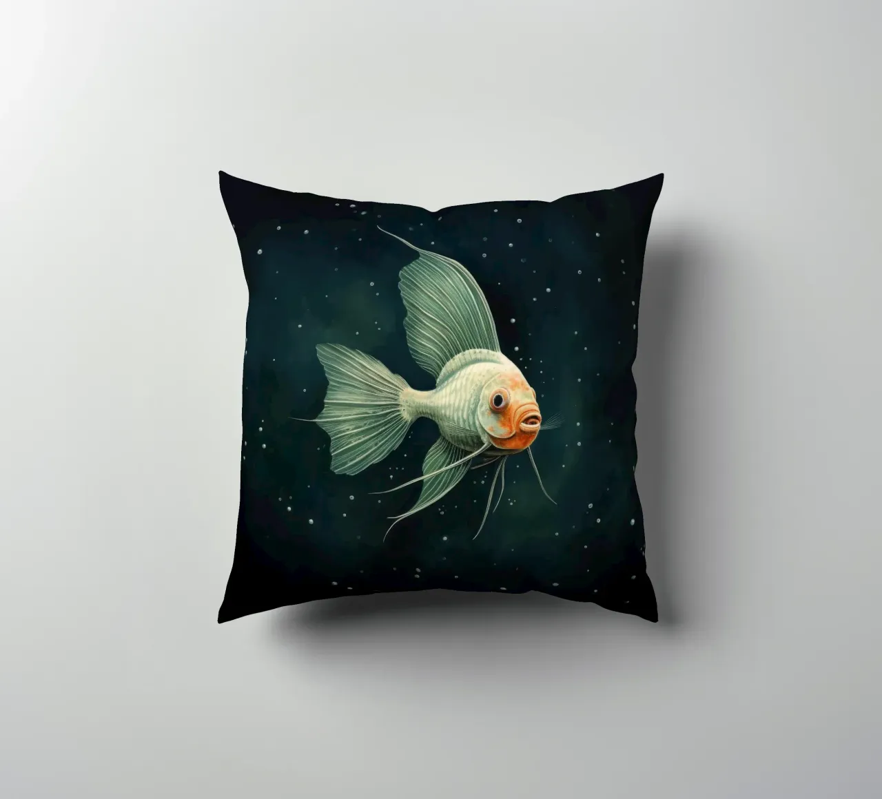 Pesce angelo minimale 2 cuscino da Minimal Animal Art