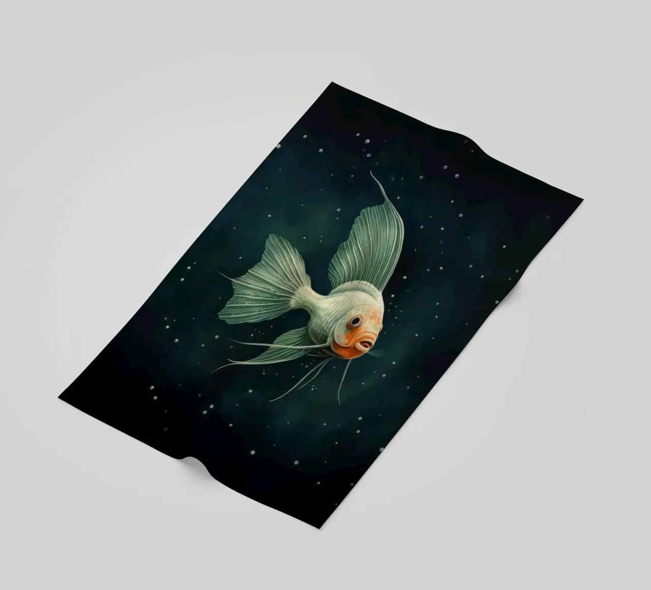 Pesce angelo minimale 2 telo mare da Minimal Animal Art