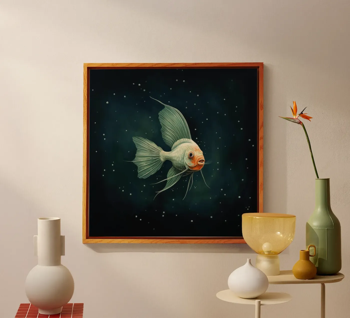 Minimal Angelfish Acryl-Glas von Minimal Animal Art