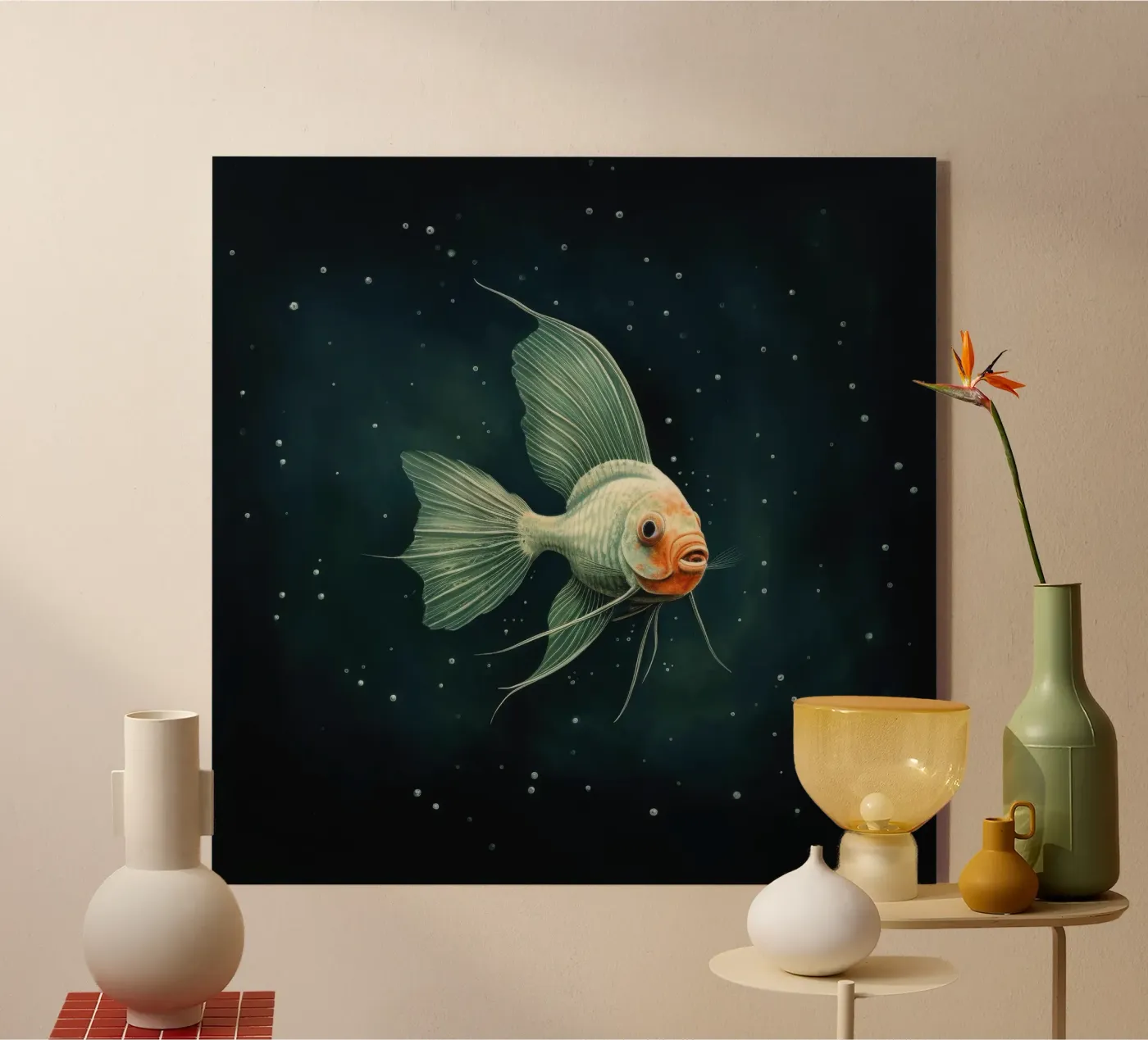 Minimal Angelfish Acryl-Glas von Minimal Animal Art