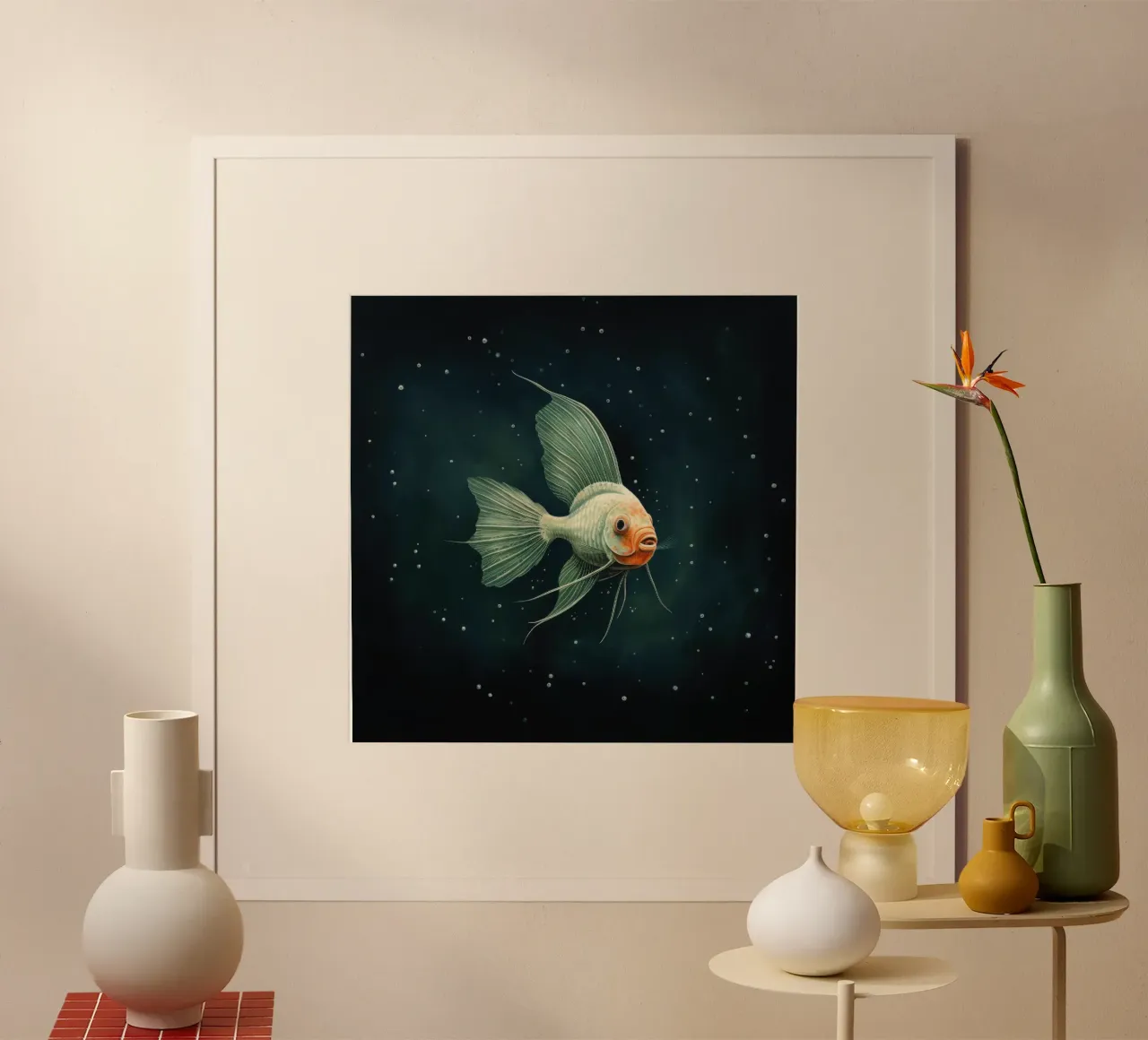 Minimal Angelfish poster da Minimal Animal Art