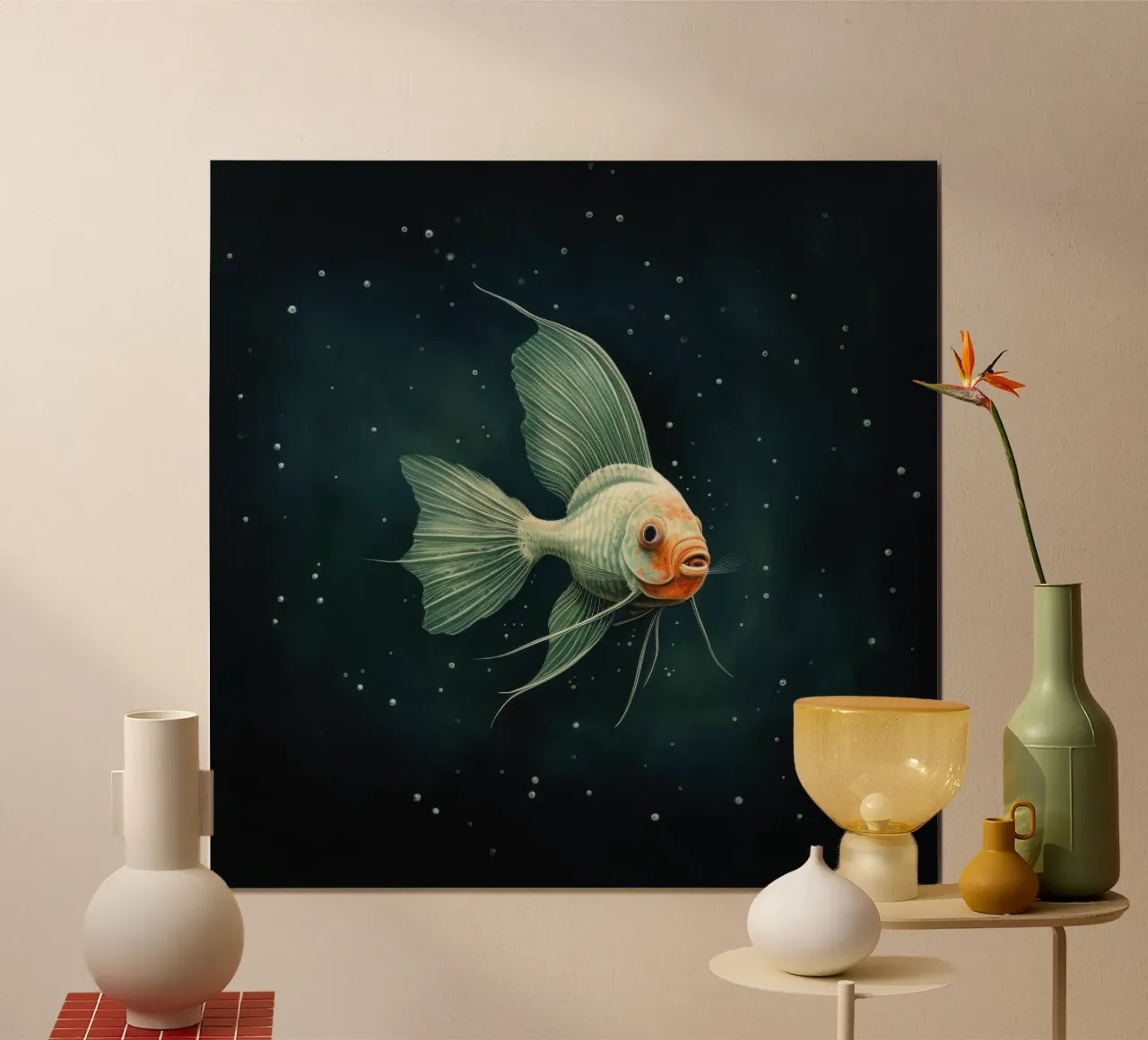 Minimal Angelfish poster da Minimal Animal Art