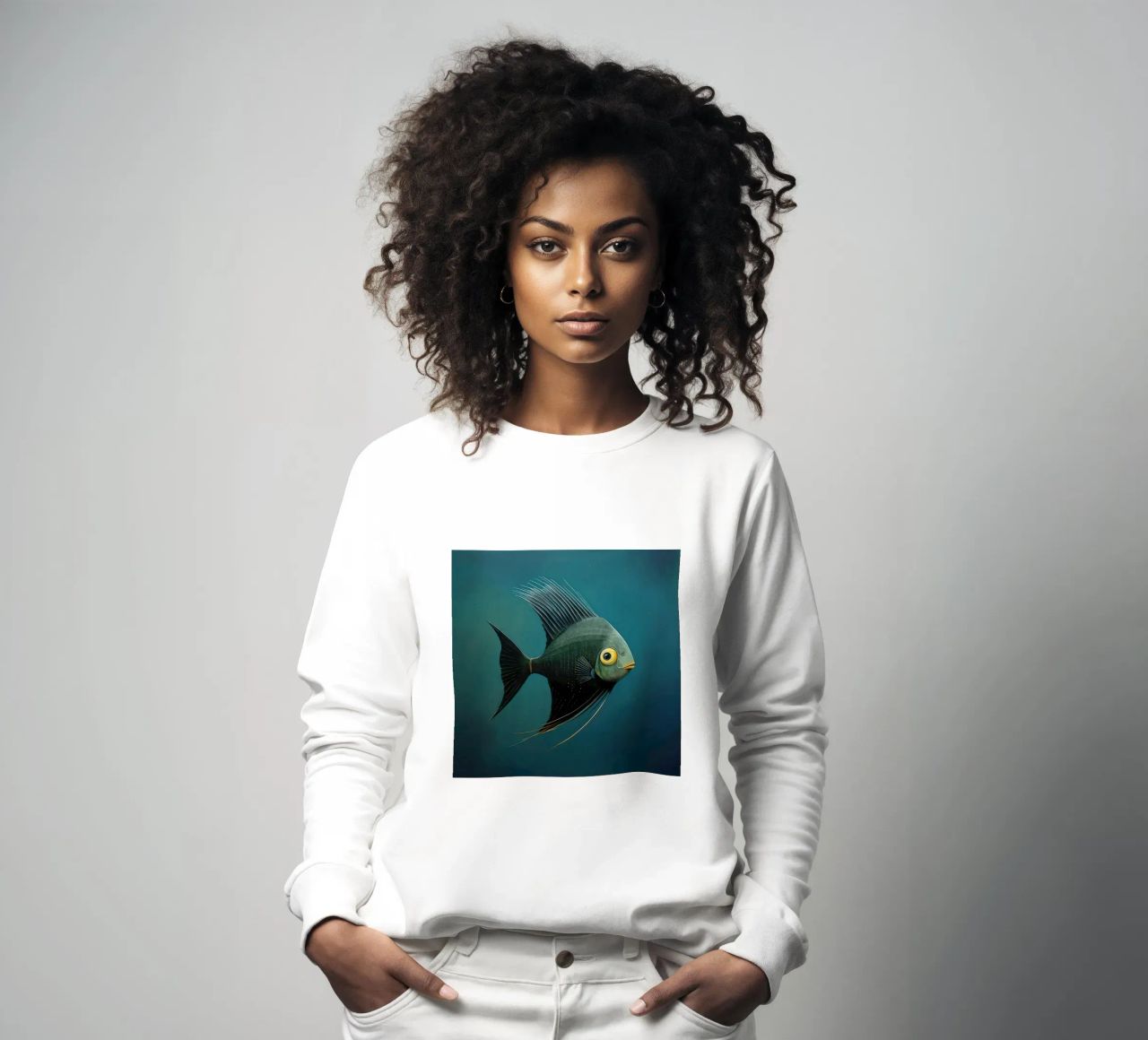 Minimal-Kaiserfisch 3 Sweatshirt von Minimal Animal Art