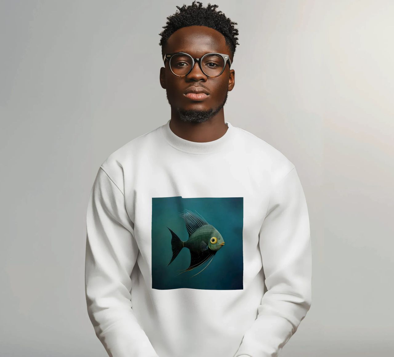 Minimal-Kaiserfisch 3 Sweatshirt von Minimal Animal Art