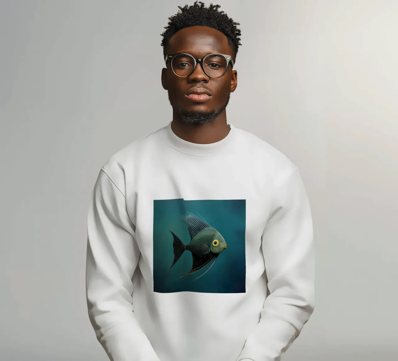 Pesce angelo minimo 3 felpa da Minimal Animal Art