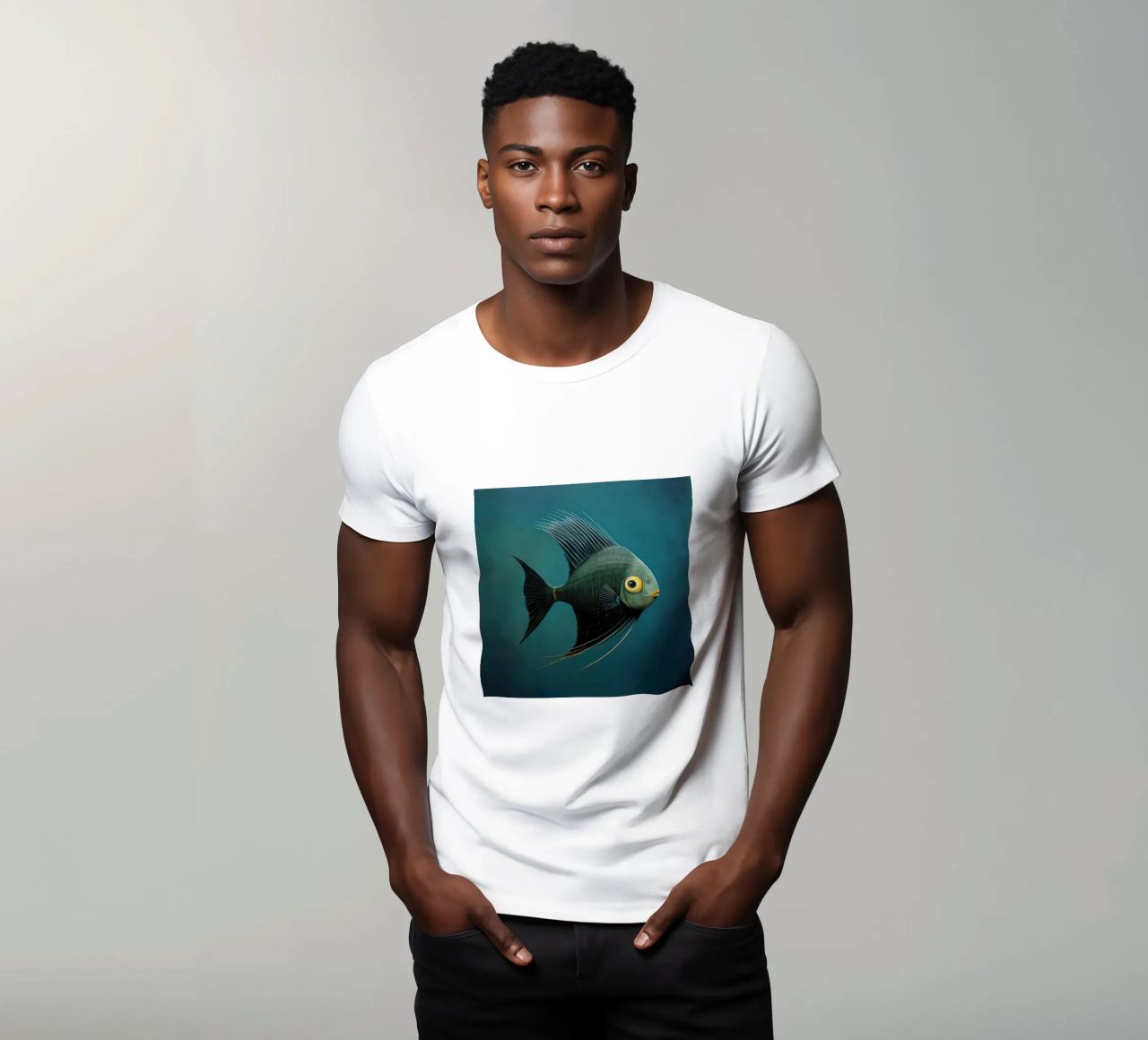 Minimal-Kaiserfisch 3 T-Shirt von Minimal Animal Art