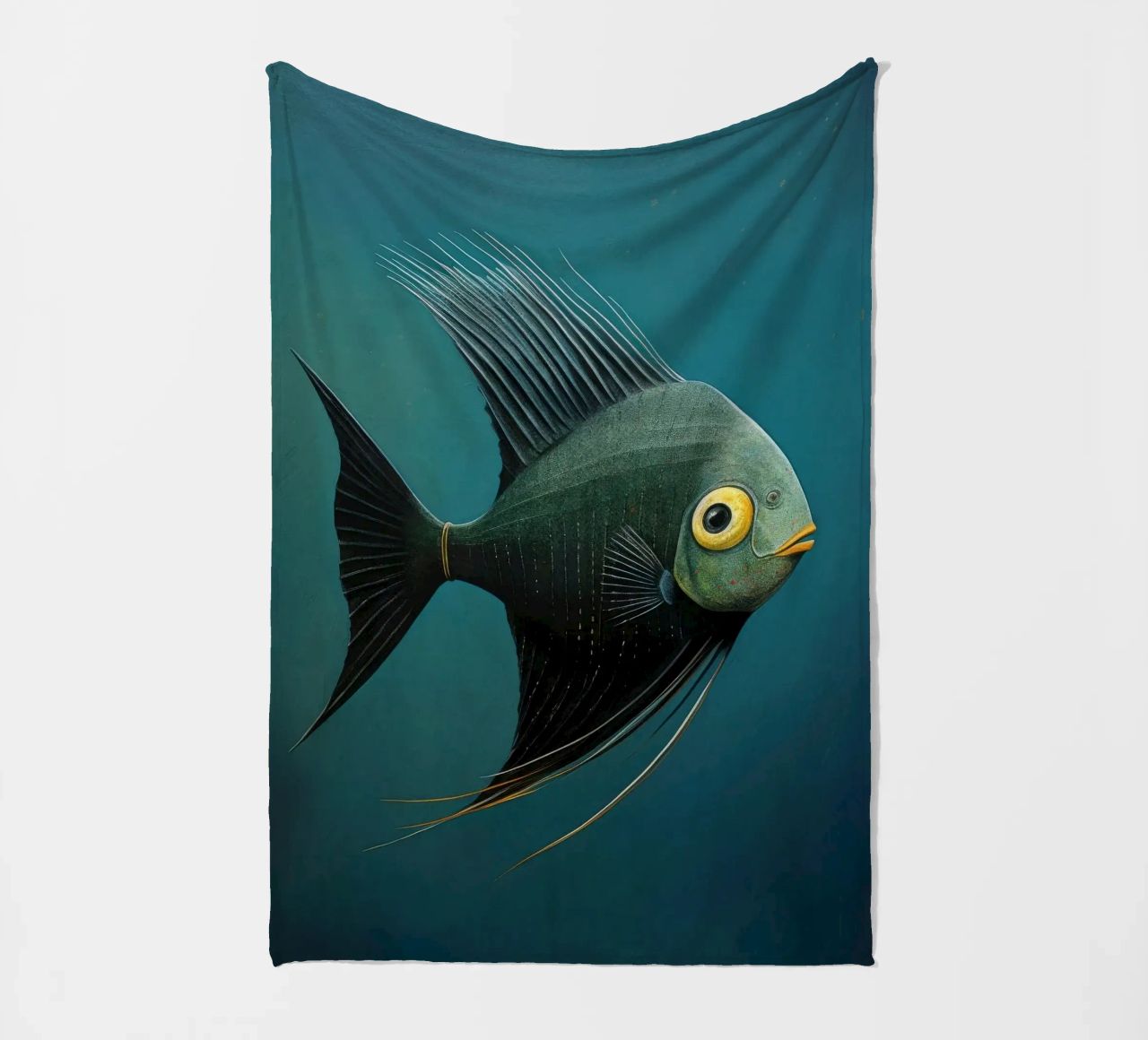 Minimal-Kaiserfisch 3 Fleecedecke von Minimal Animal Art