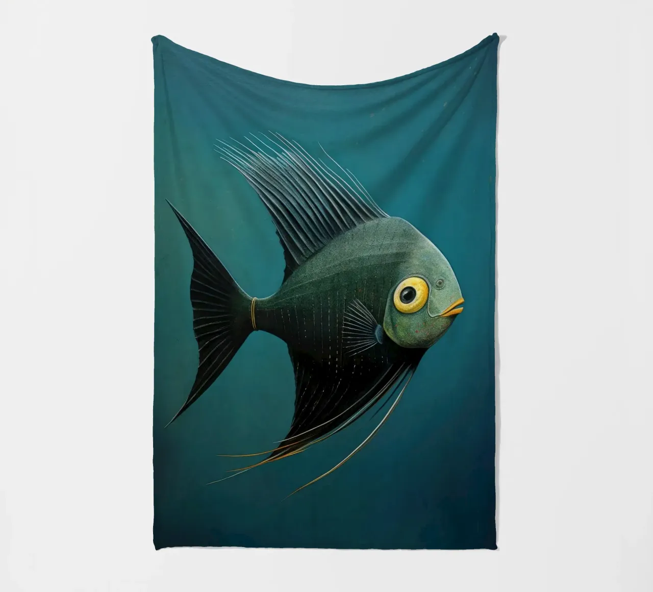 Minimal-Kaiserfisch 3 Fleecedecke von Minimal Animal Art