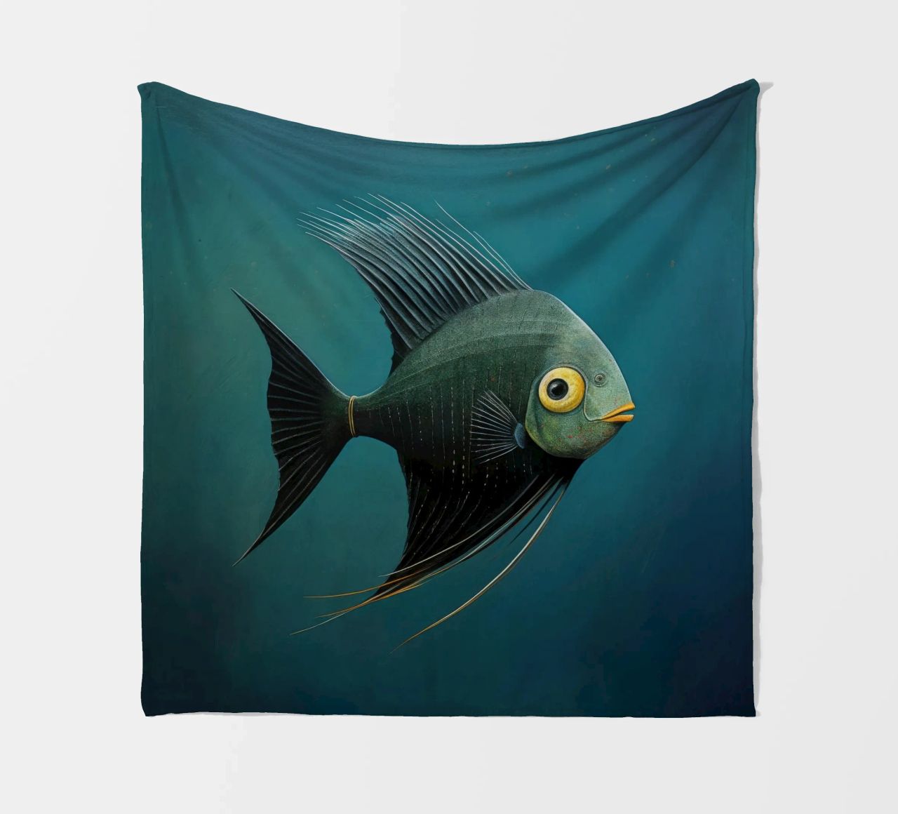 Minimal-Kaiserfisch 3 Fleecedecke von Minimal Animal Art
