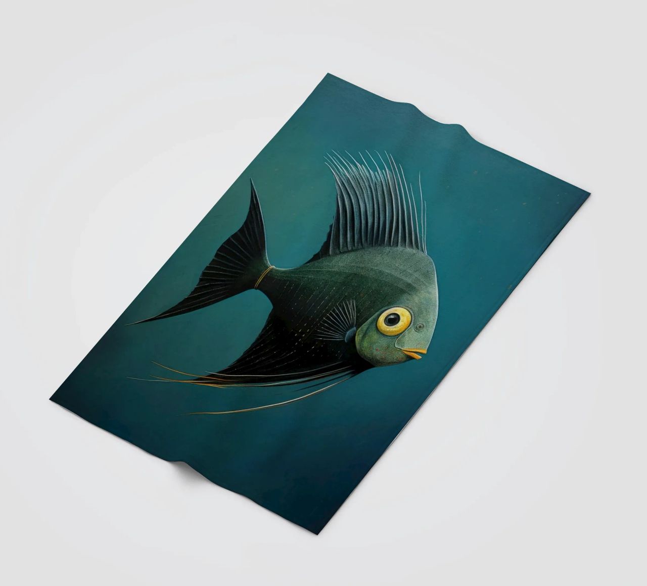 Minimal-Kaiserfisch 3 Fleecedecke von Minimal Animal Art