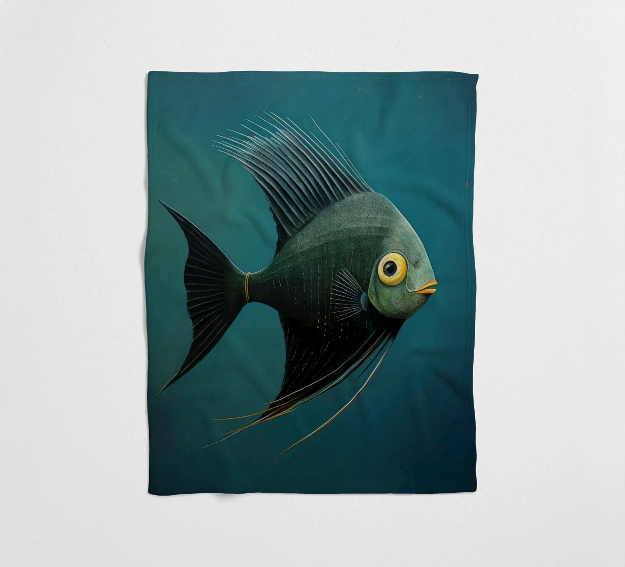 Minimal-Kaiserfisch 3 Fleecedecke von Minimal Animal Art