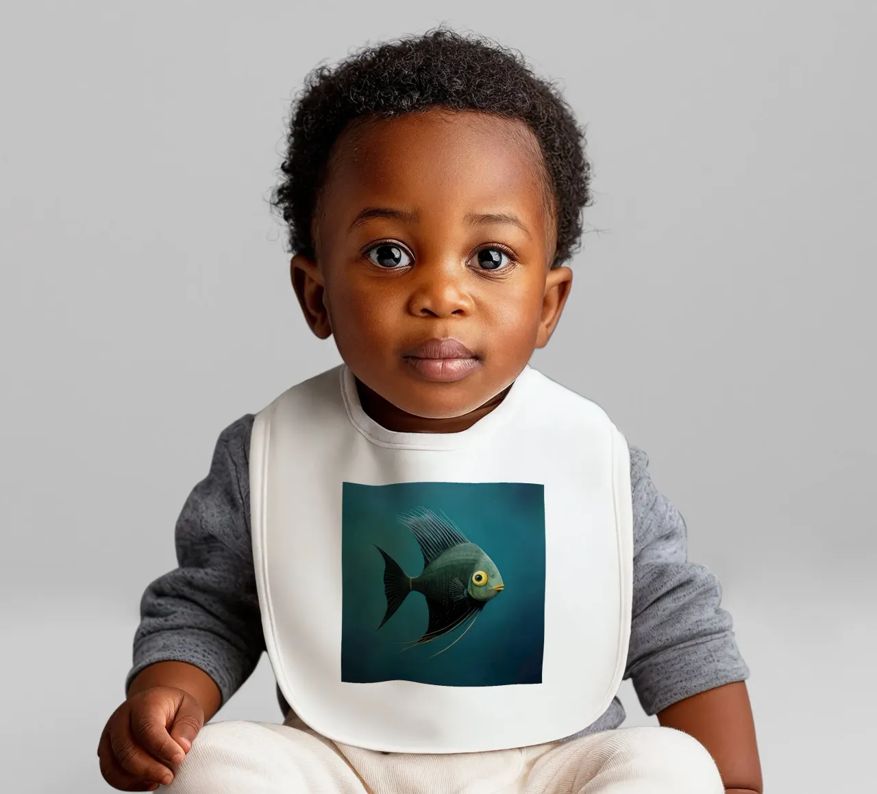 Minimal-Kaiserfisch 3 Babylätzchen von Minimal Animal Art